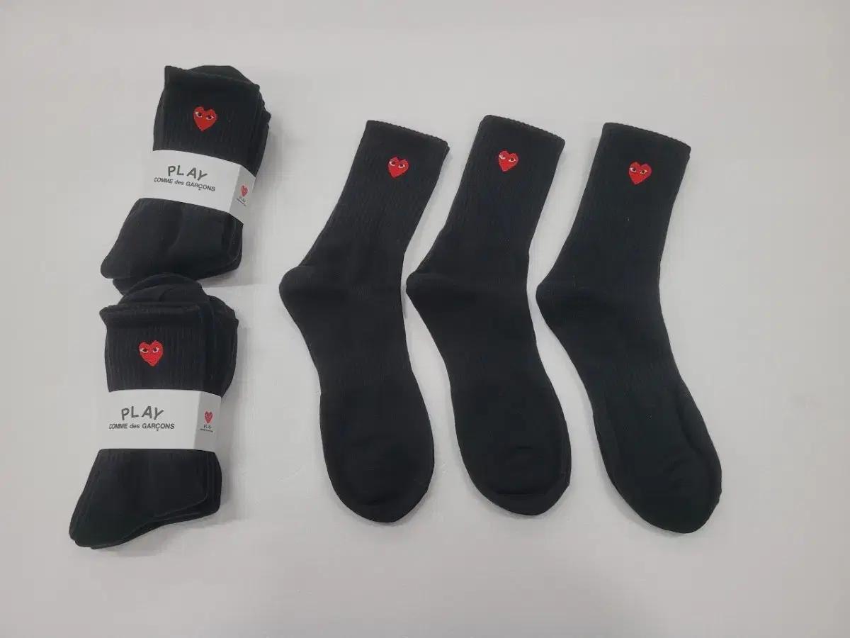 꼼데가르송 플레이 블랙 하트 양말 9켤레