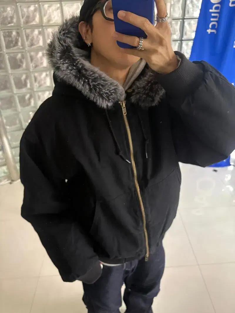 FREAKS STORE 프릭스스토어 인조 모피 후드 재킷