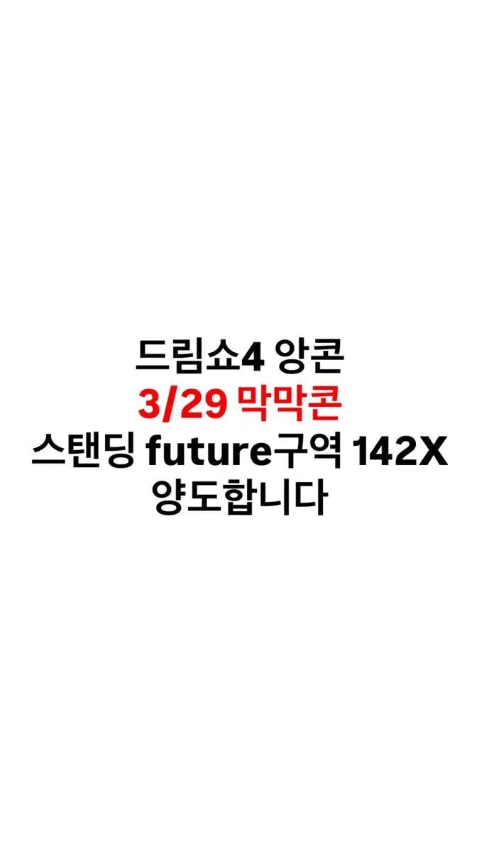 NCT DREAM 드림쇼4 앙콘 막막콘 3/29 future 스탠딩