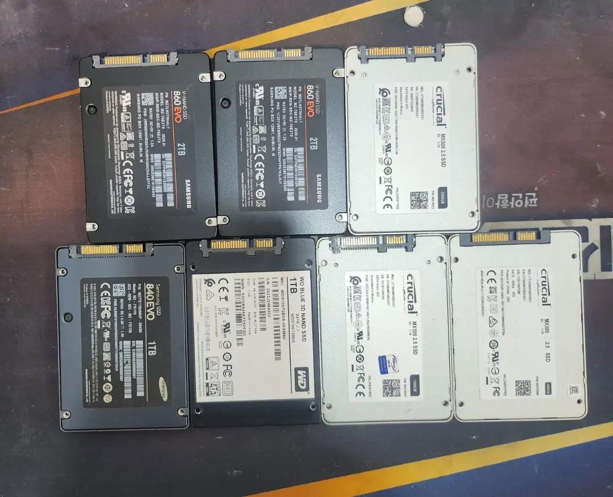 삼성 WD 2TB 1TB 테라 대용량  SSD 싸게 팝니다
