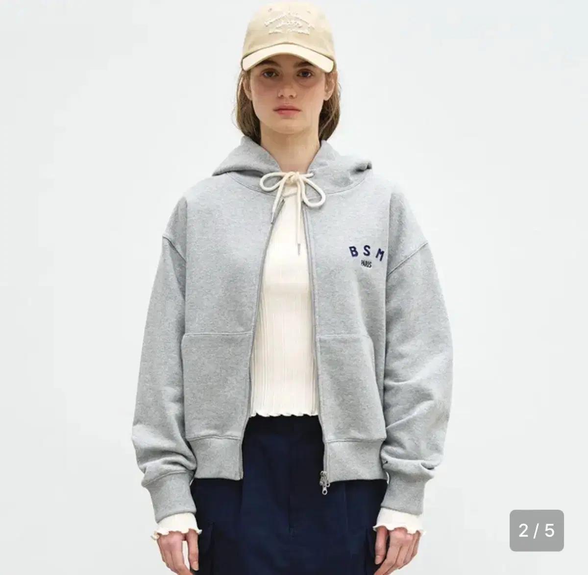 벤시몽 BSM 스몰 로고 후드집업 그레이 FREE
