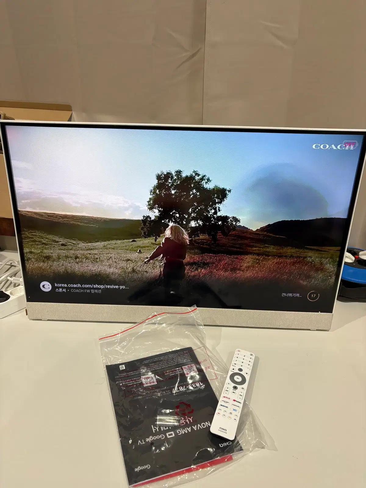 CHiQ 32인치 QLED Google TV 휴대용 스마트 TV