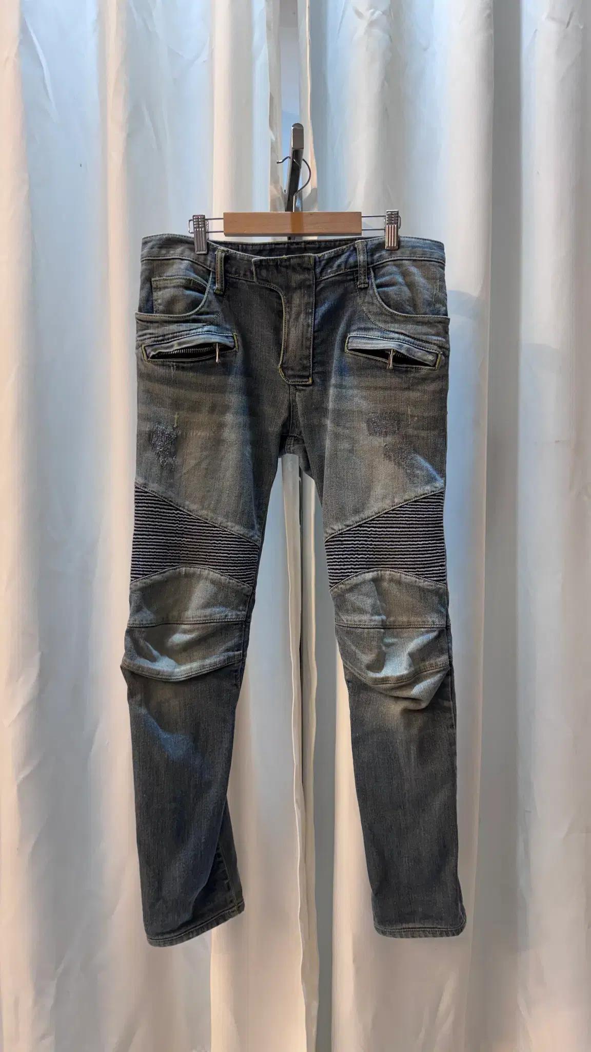 발망 BALMAIN PARIS 남성 바이커 데님진 / 스트레치 A216