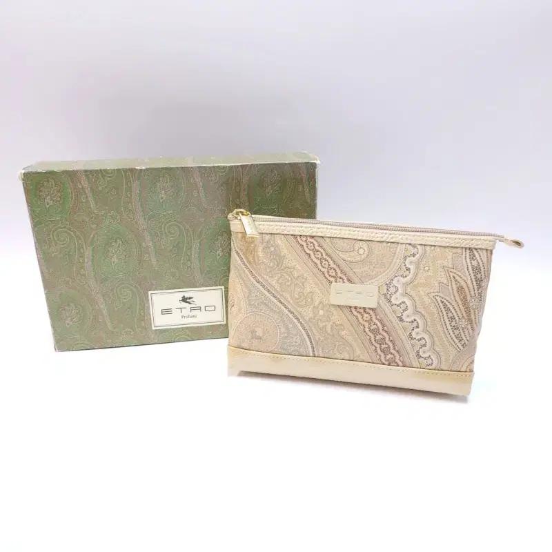 ETRO 에트로 페이즐리 가죽배색 프로푸미 파우치 클러치백 B002