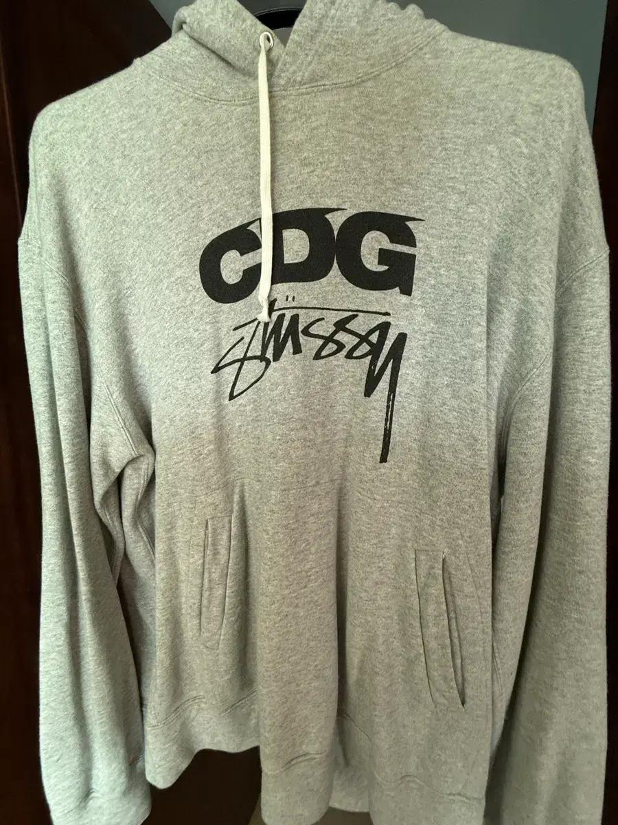 CDG x 스투시 후드 그레이 XXL