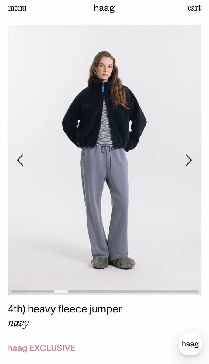haag heavy fleece jumper navy