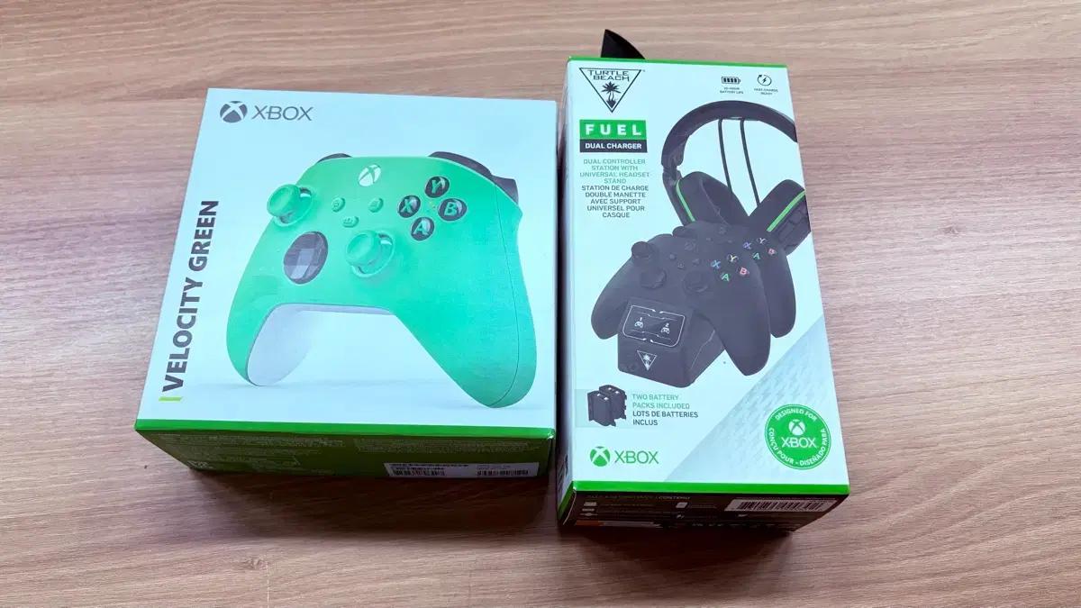 XBOX 컨트롤러 그린+터틀비치 충전스테이션