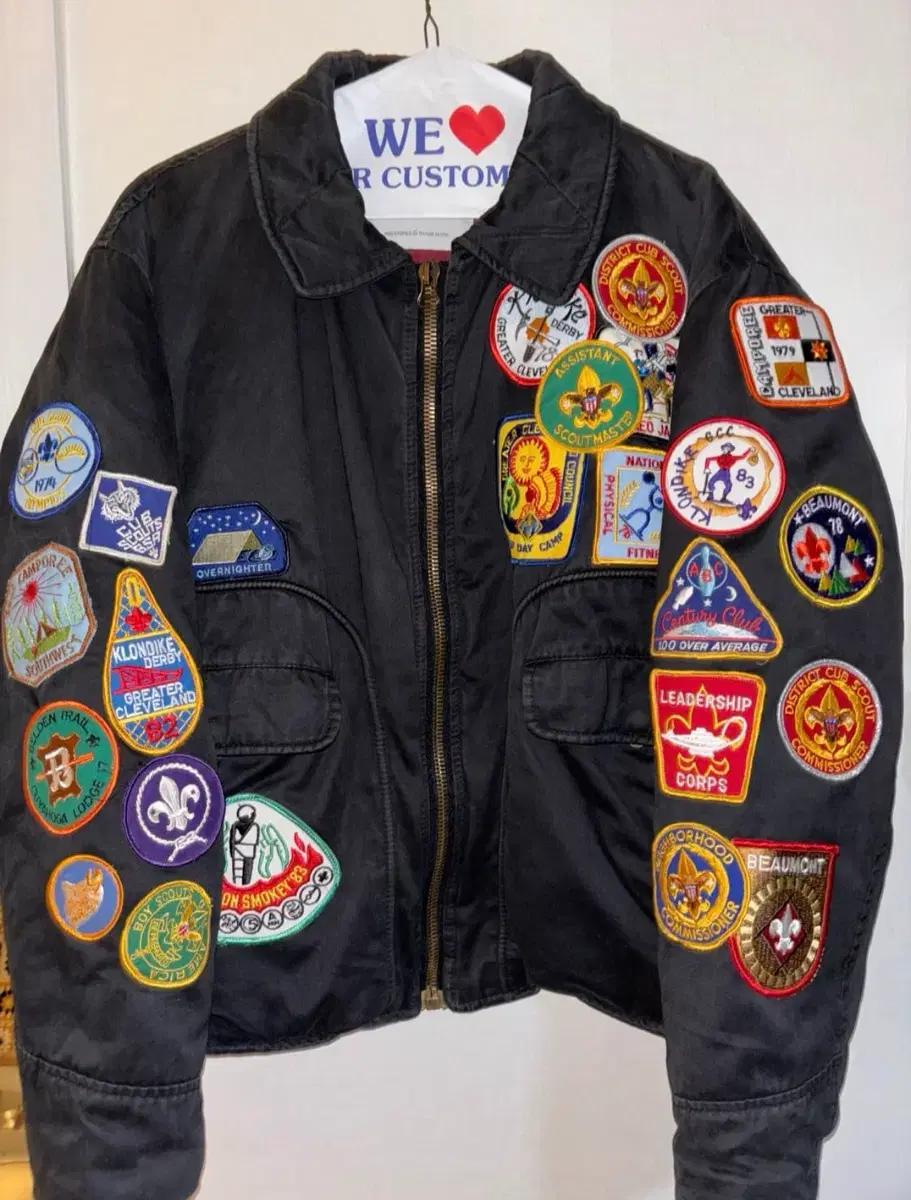 90s italy Boyscout patch bomber jacket