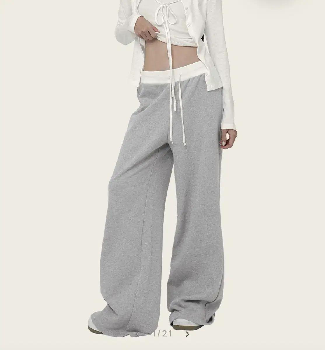 클리시어 Basic logo string straight pants, G