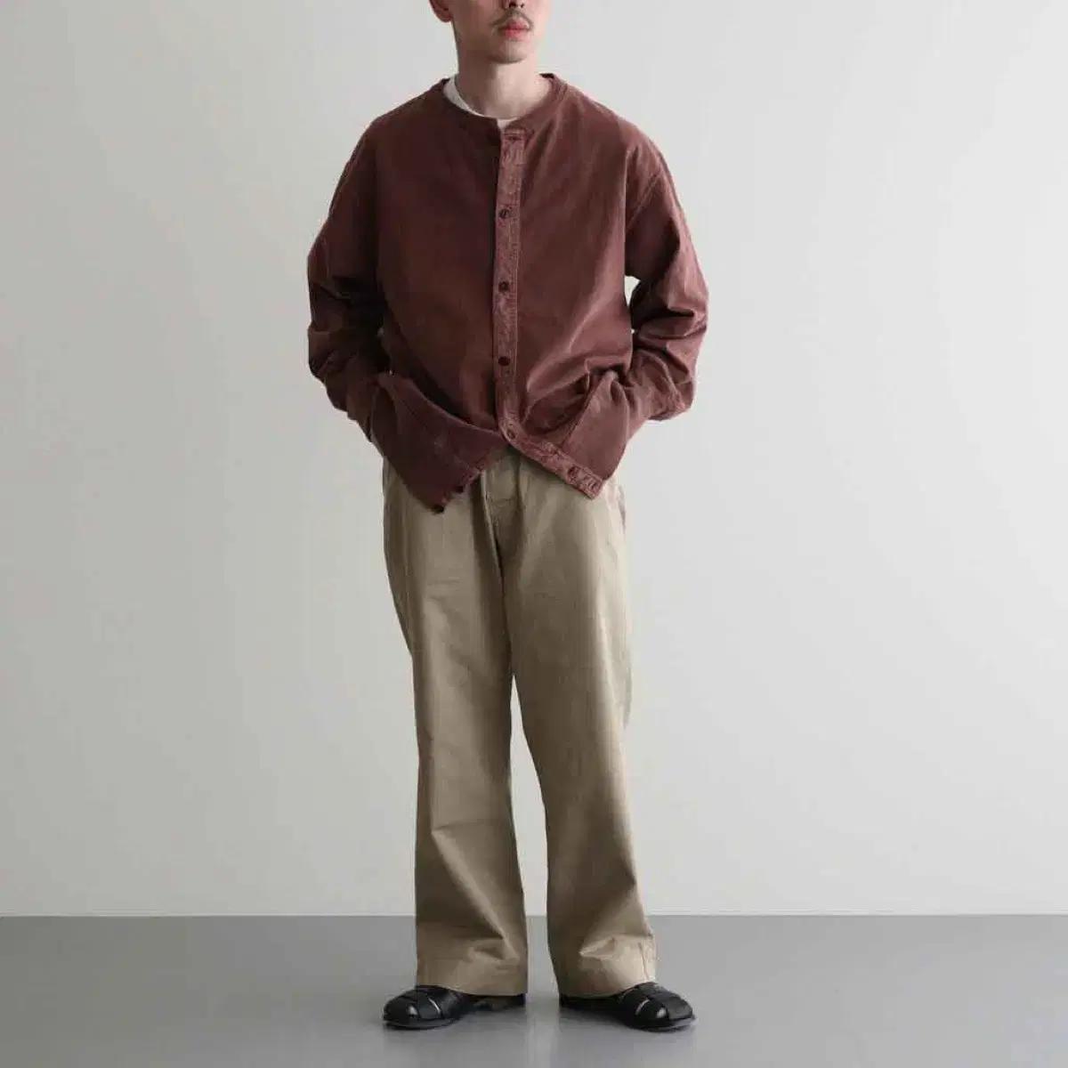 [38]올드조 24SS OPEN FRONT TUBE CARDY BARK