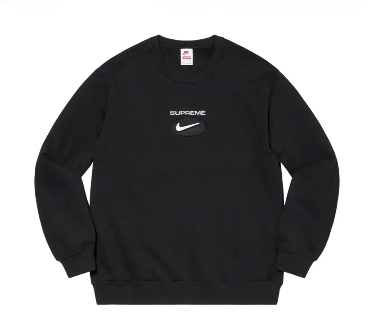 [L] 슈프림 x 나이키 쥬얼 크루넥 블랙 20FW