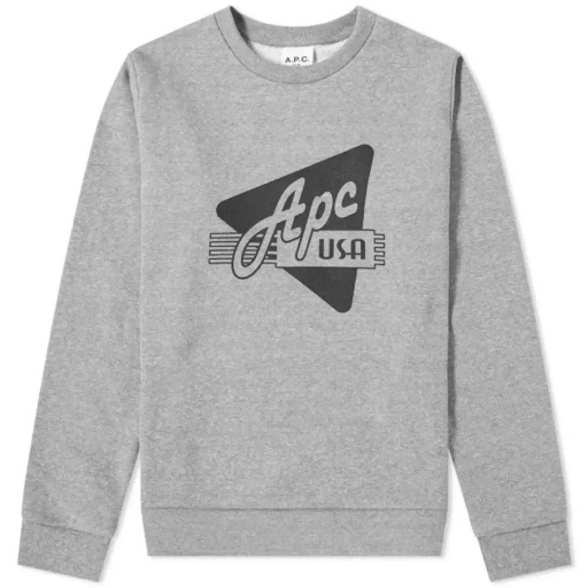 A.P.C. USA 로고 맨투맨 그레이