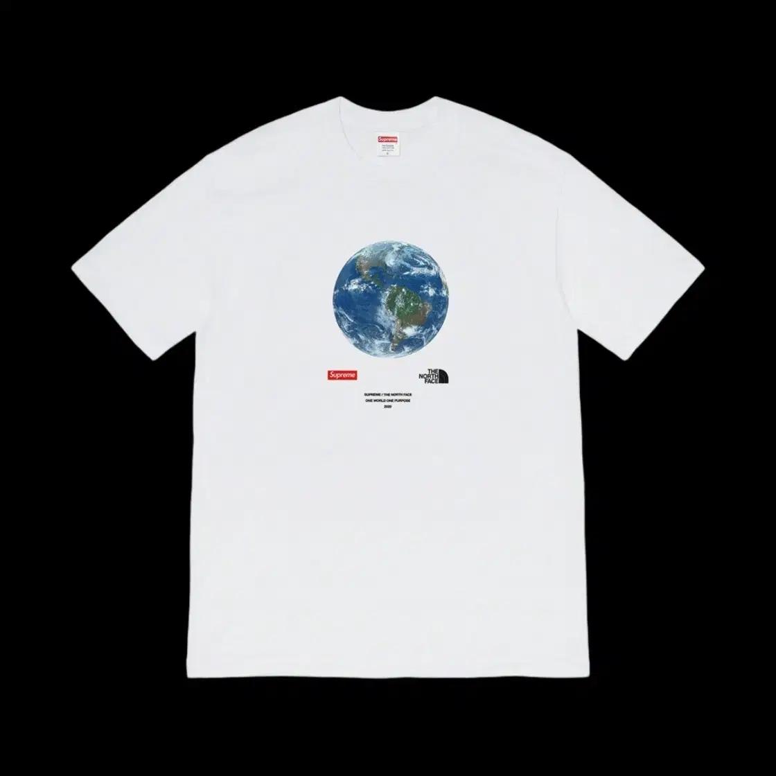 슈프림 x 노스페이스 원 월드 티셔츠 화이트 - 20SS