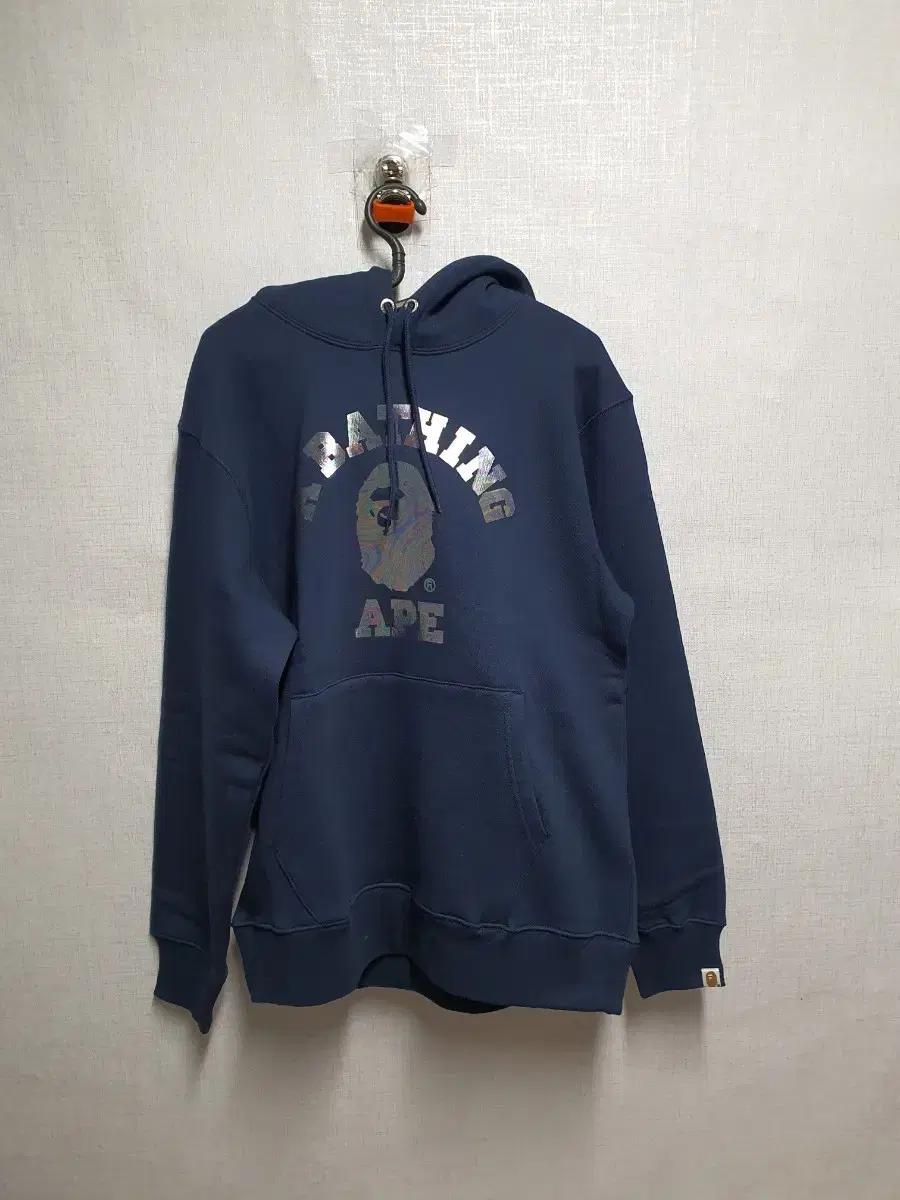 BAPE 베이프 네이비 홀로그램 후드티 L