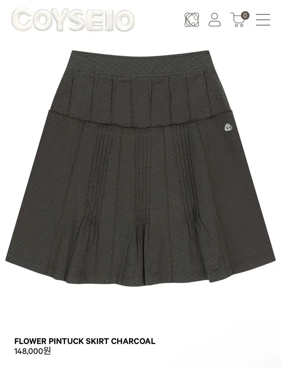 코이세이오 FLOWER PINTUCK SKIRT CHARCOAL 0사이즈