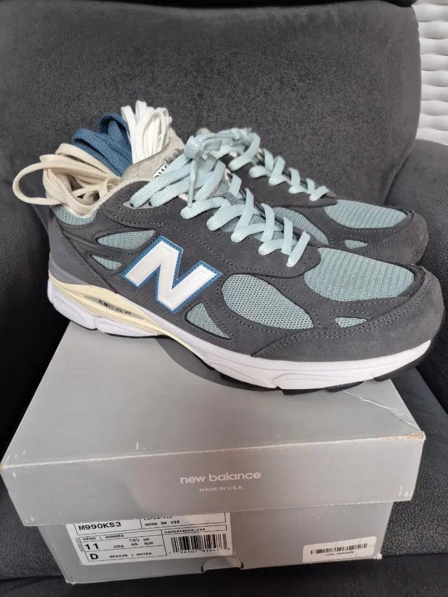 뉴발란스 990 v3 KITH 290 스틸 블루 그레이