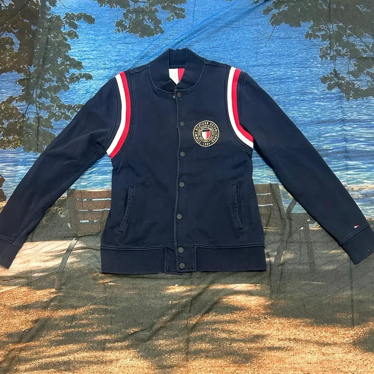 Tommy Hilfiger 네이비 바시티 자켓 M