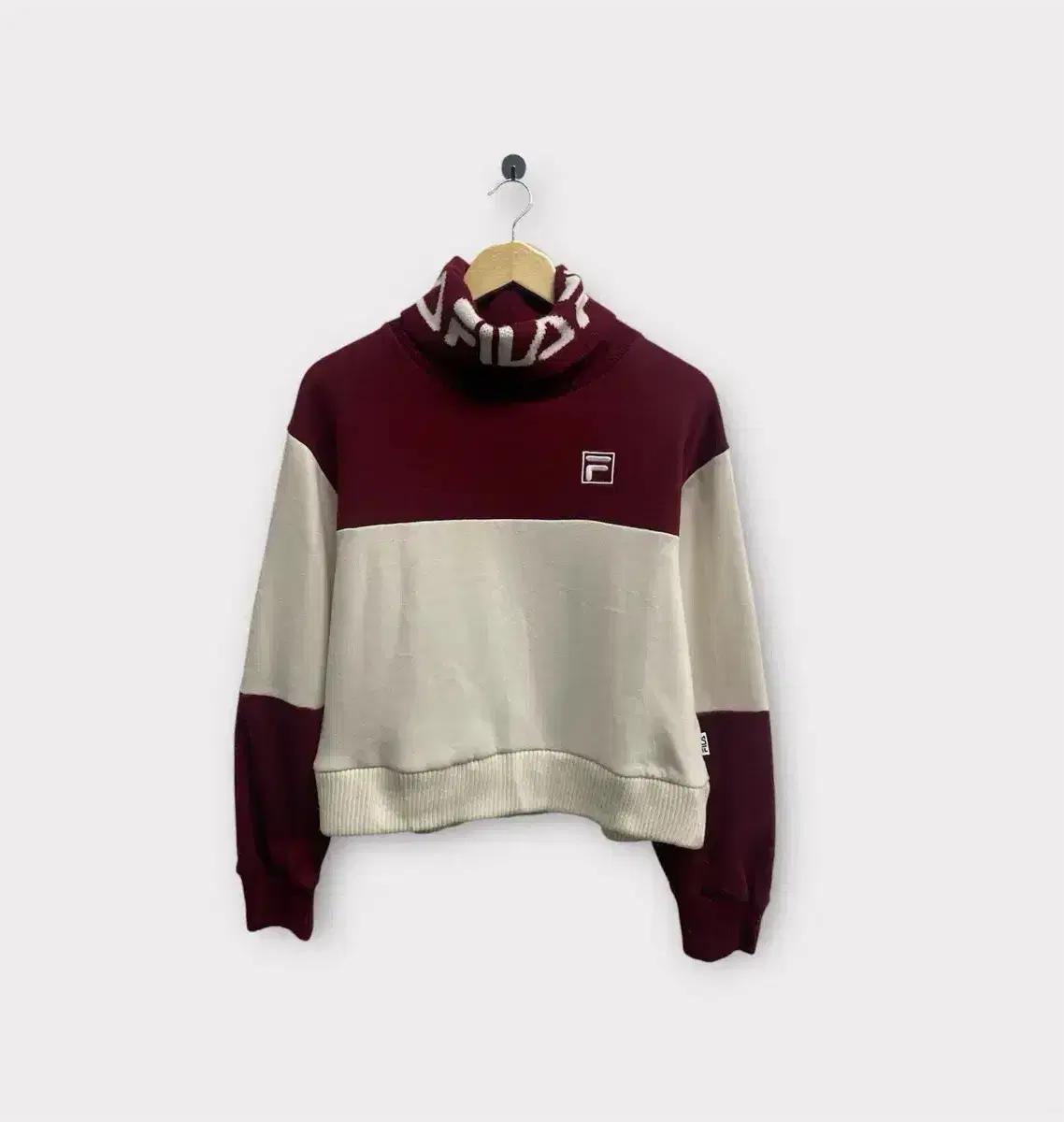 휠라 FILA 로고 포인트 기모 목폴라 니트 M