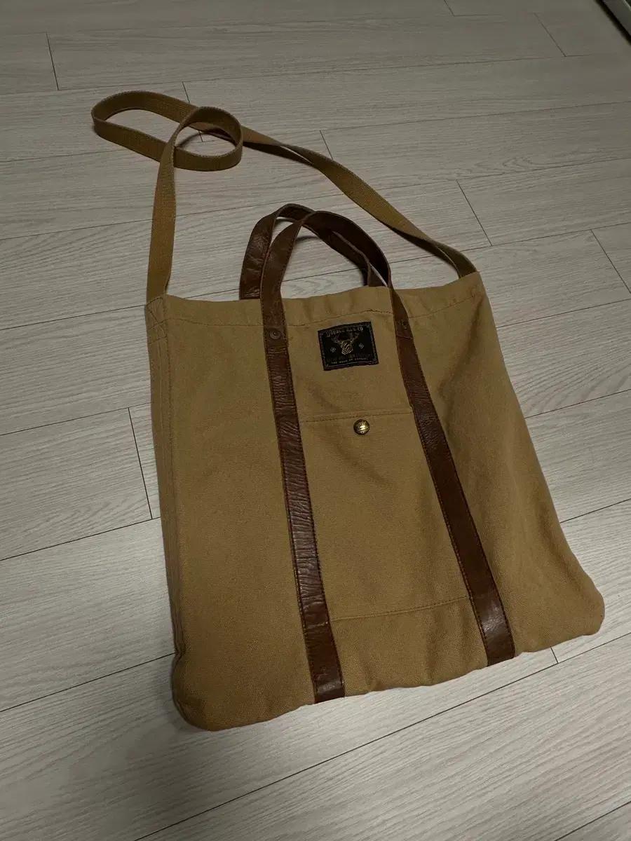 RRL 캔버스 가죽 캔버스 토트백