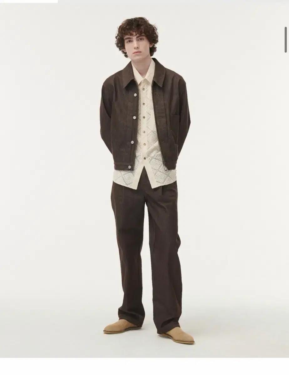 M] 세터 카이엔 원 턱 테일러드 벨티드 데님 세피아 브라운