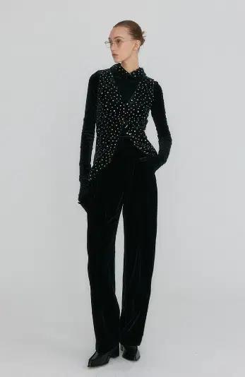EENK 잉크 벨루아 벨벳 와이드 팬츠 M 사이즈 24FW 정품