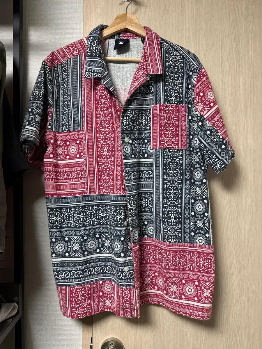 [XL] KITH 키스 시어서커 페이즐리 반팔 셔츠
