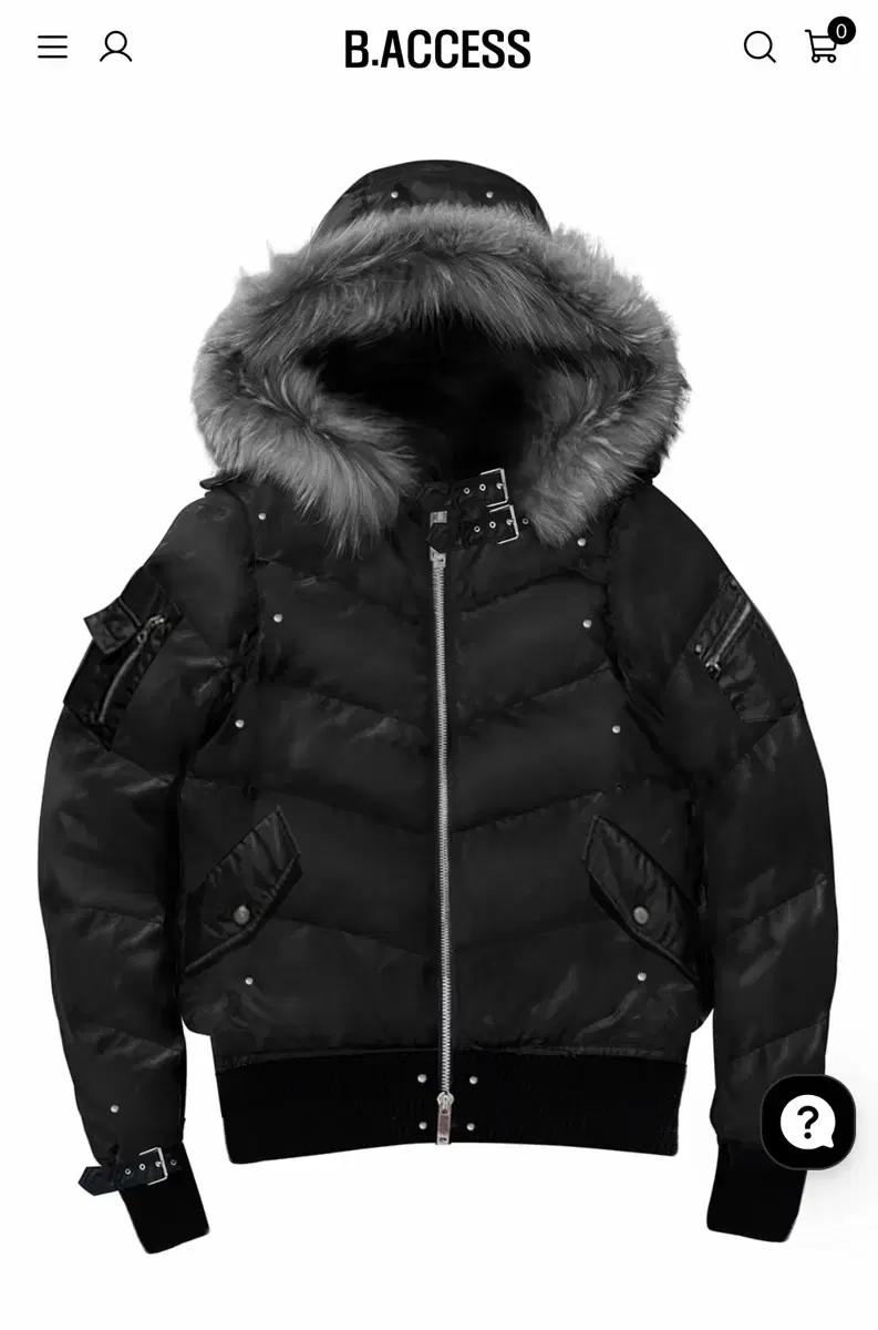 비엑세스 Metallic Faux Fur Trim Hooded Puffe