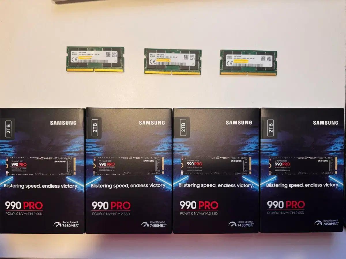 삼성 990 PRO 2TB SSD 4개