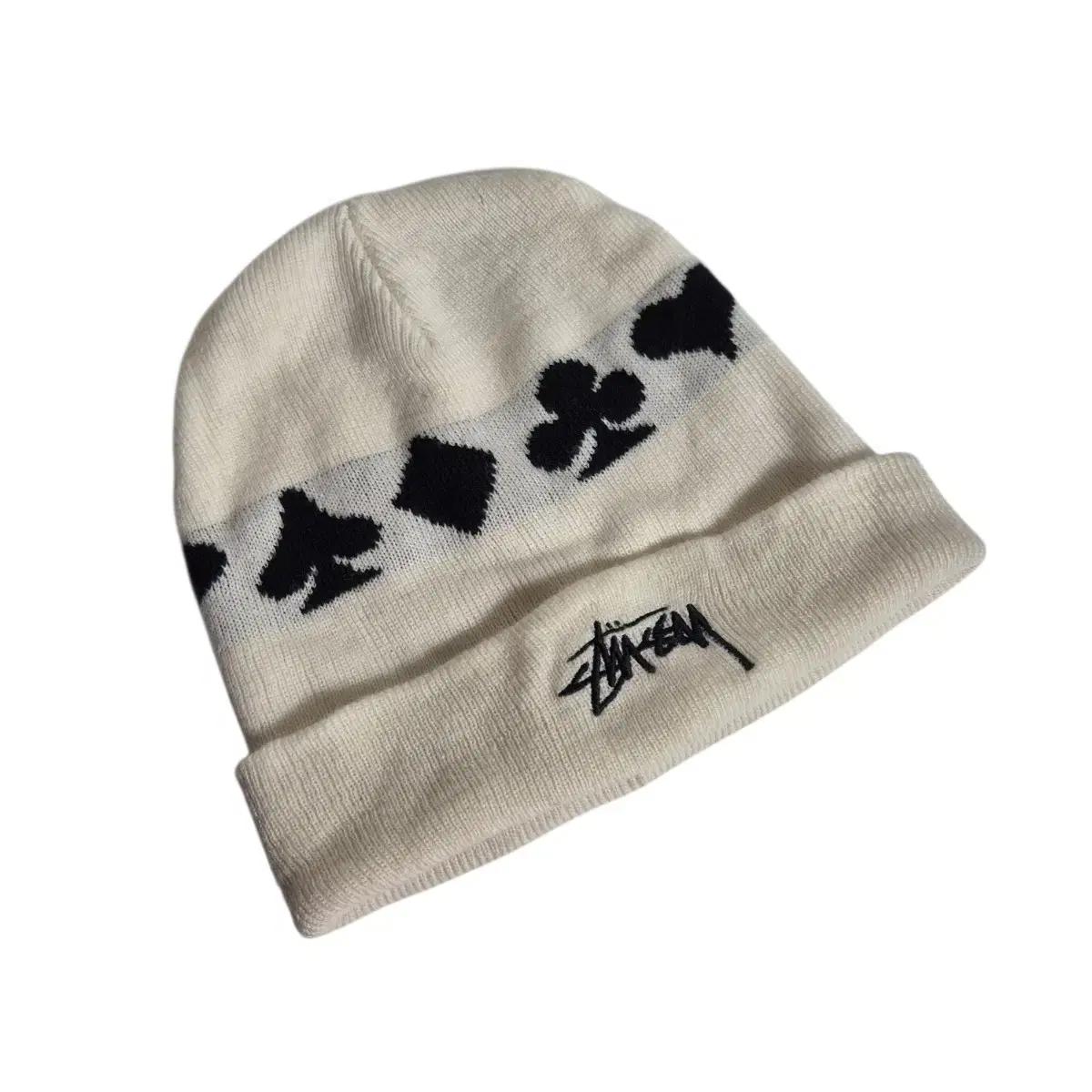 stussy) 스투시 풀 수트 자카드 비니 화이트