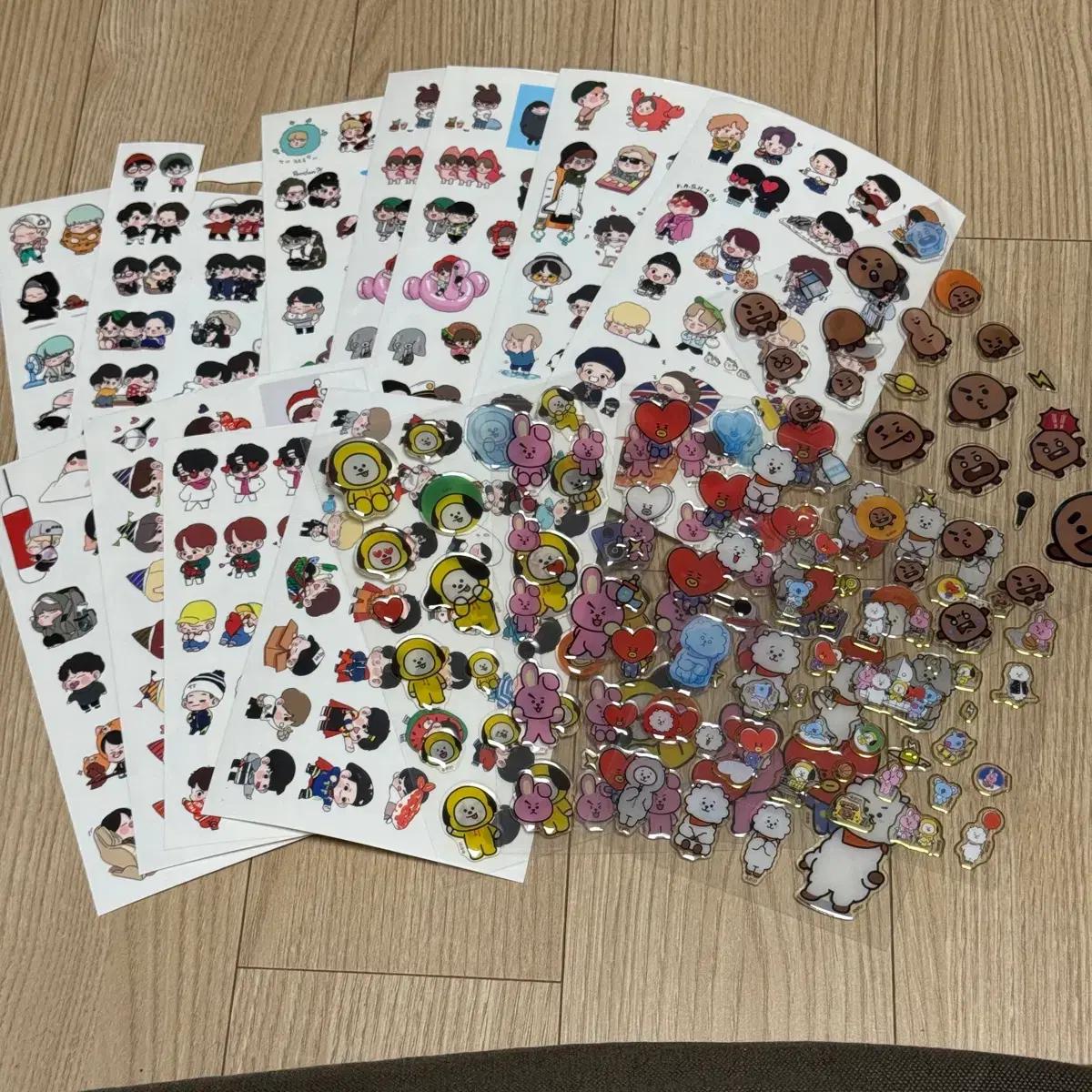 방탄소년단 bts bt21 팬아트 스티커 다꾸 타타 쿠키