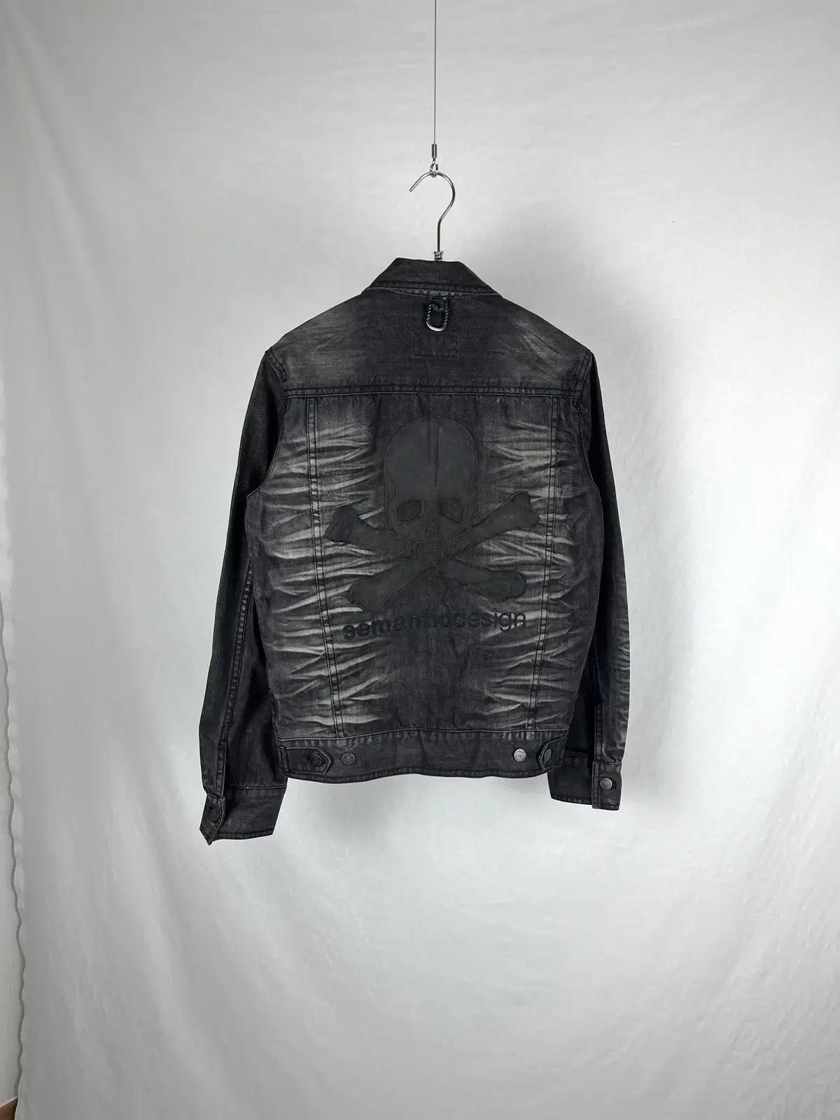 Roen X Semantic design 스컬 패치 흑청 데님자켓