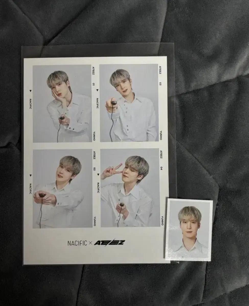에이티즈 윤호 네시픽 네컷 증사 일괄 양도 포토이즘 증명사진 홍중 성화