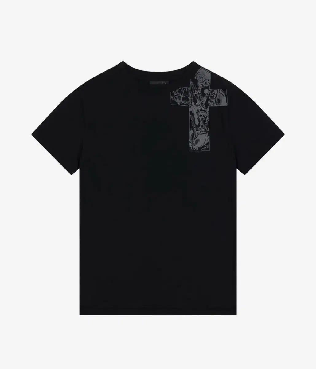 AAKAM CROS2 Printed Half Top (Black)