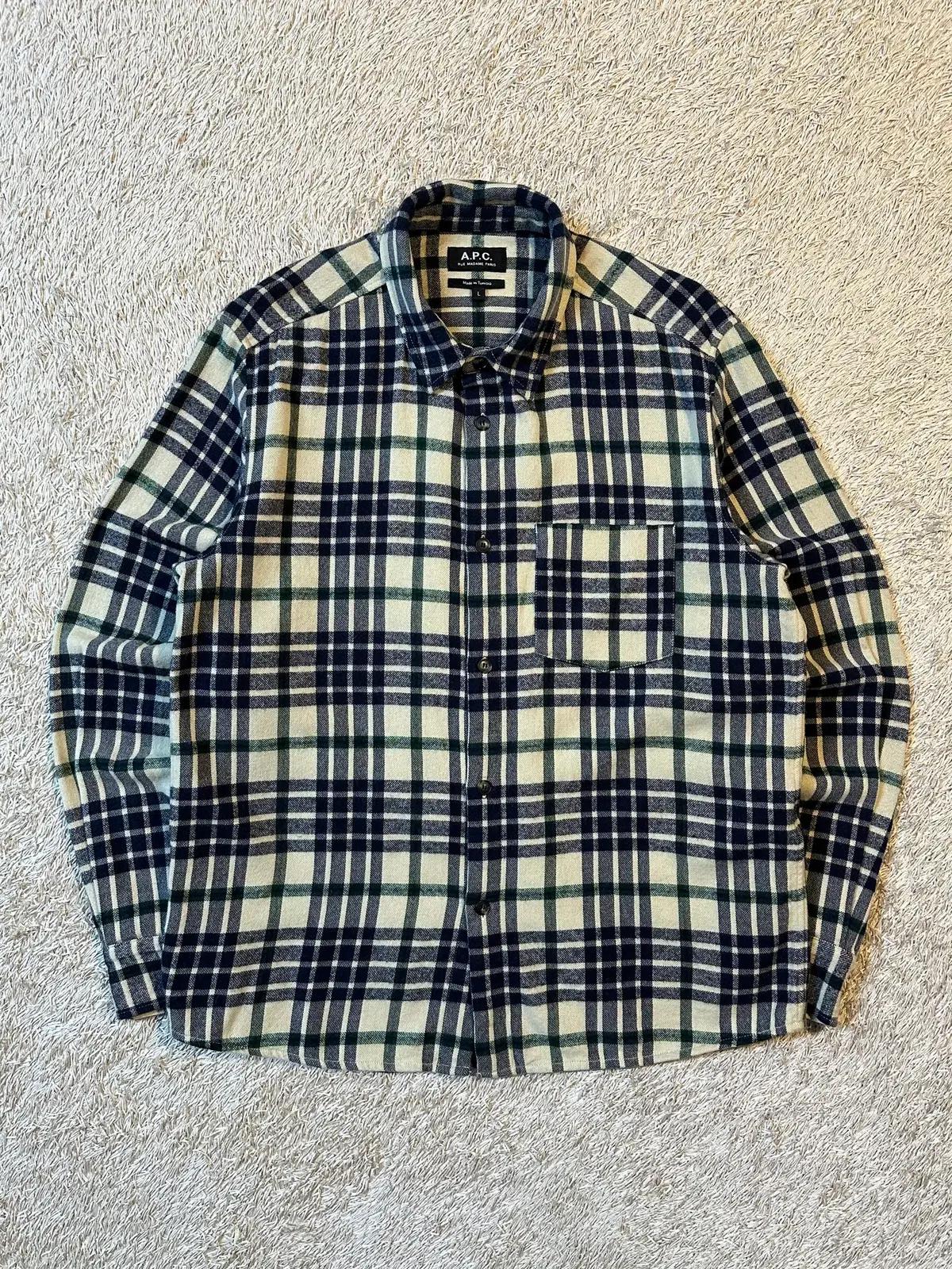 [L] 아페쎄 A.P.C. 원포켓 울 플란넬 체크셔츠