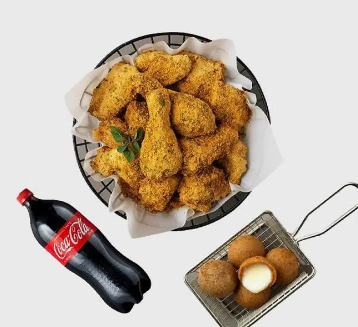 Bhc치킨 + 콜라 세트 & 치즈볼