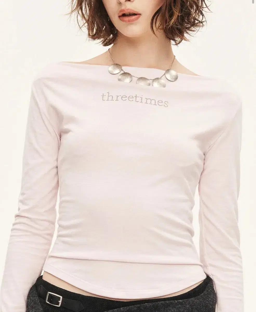 구함) 쓰리타임즈 blush tee pink