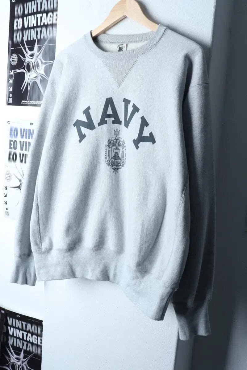 (XL-2XL) 브론슨 맨투맨 티셔츠 빅로고 네이비씰 그레이-172DA