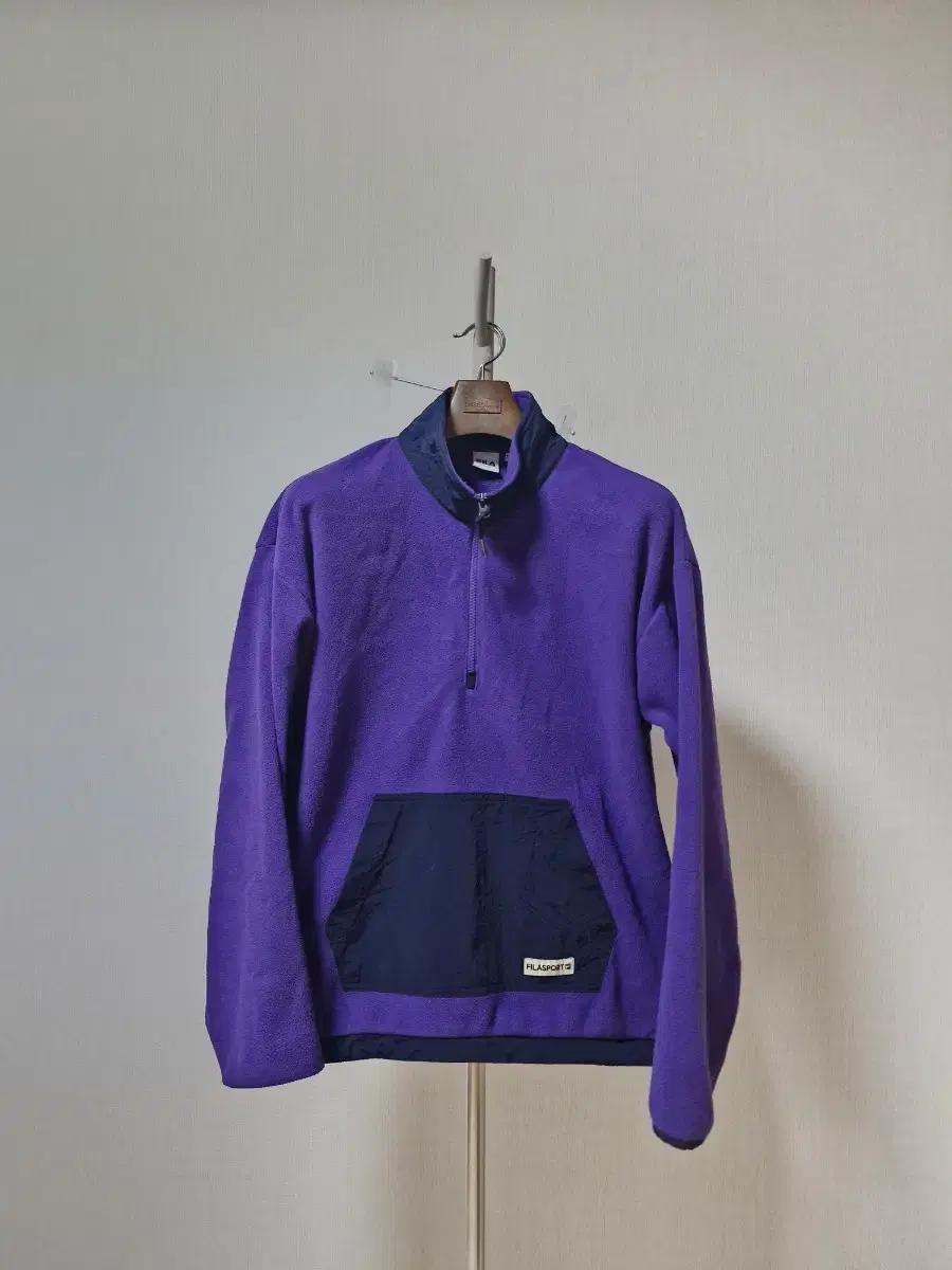 FILA SPORTS 퍼플 반집업 플리스 xl