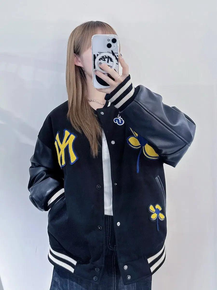 MLB 뉴욕양키스 레더 슬티브 바시티 자켓