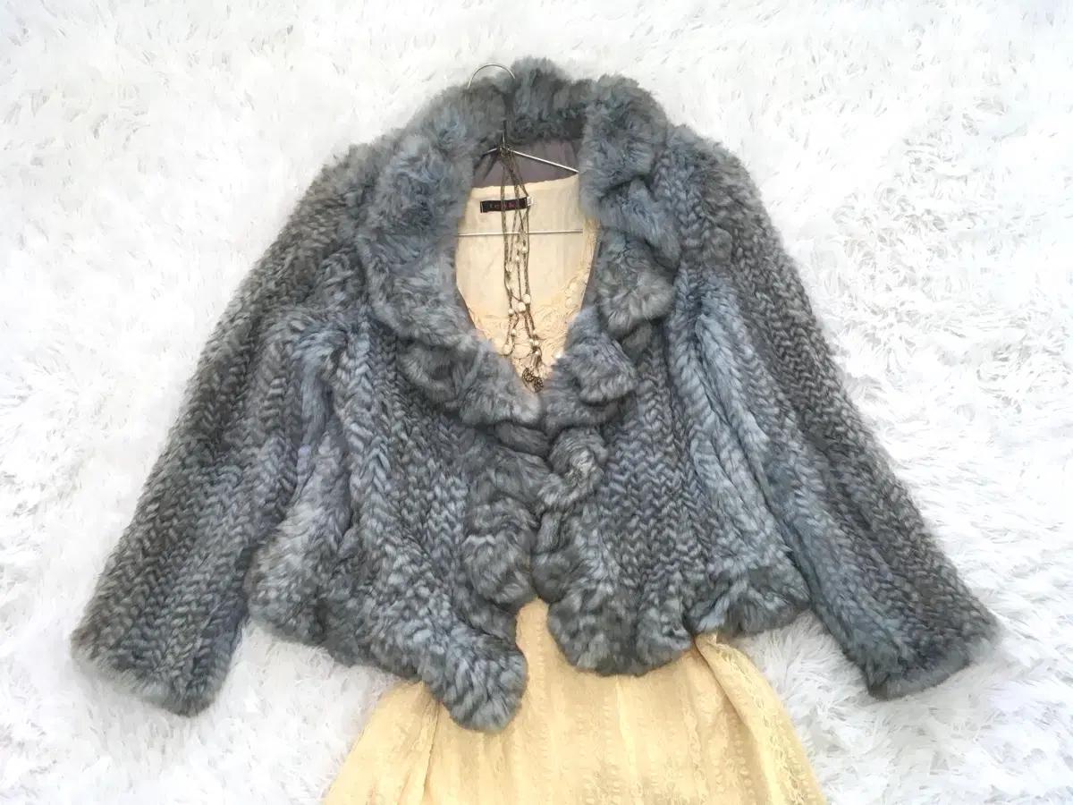 jpn vintage fairy blue-gray rabbit fur
