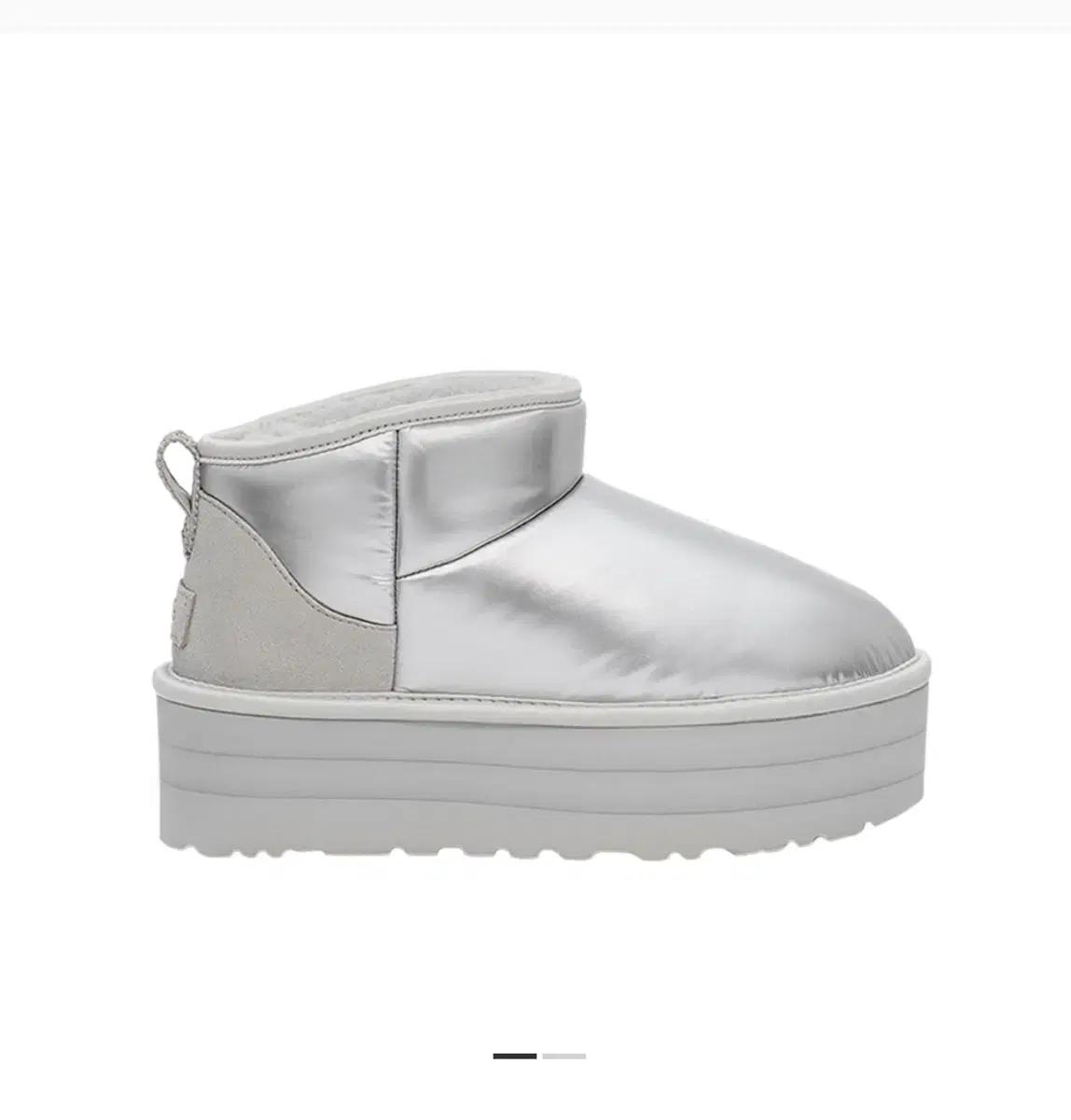 Ugg 어그 울트라 플랫폼 하이 샤인 실버 w8