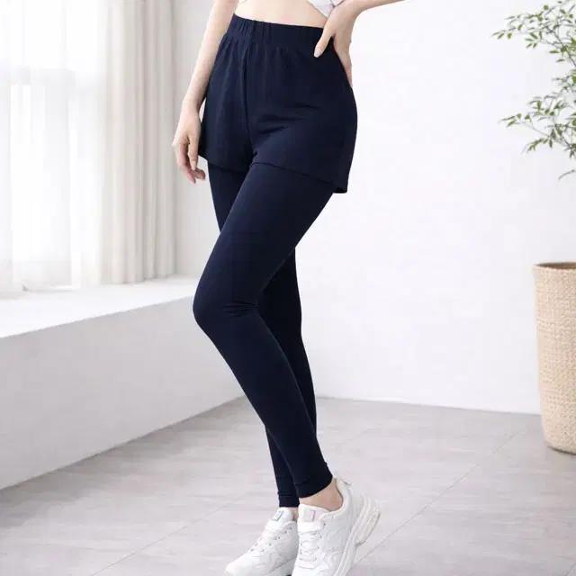 쎄샵 ST128 얇은 면스판 반바지레깅스  블랙 FREE5566-1개