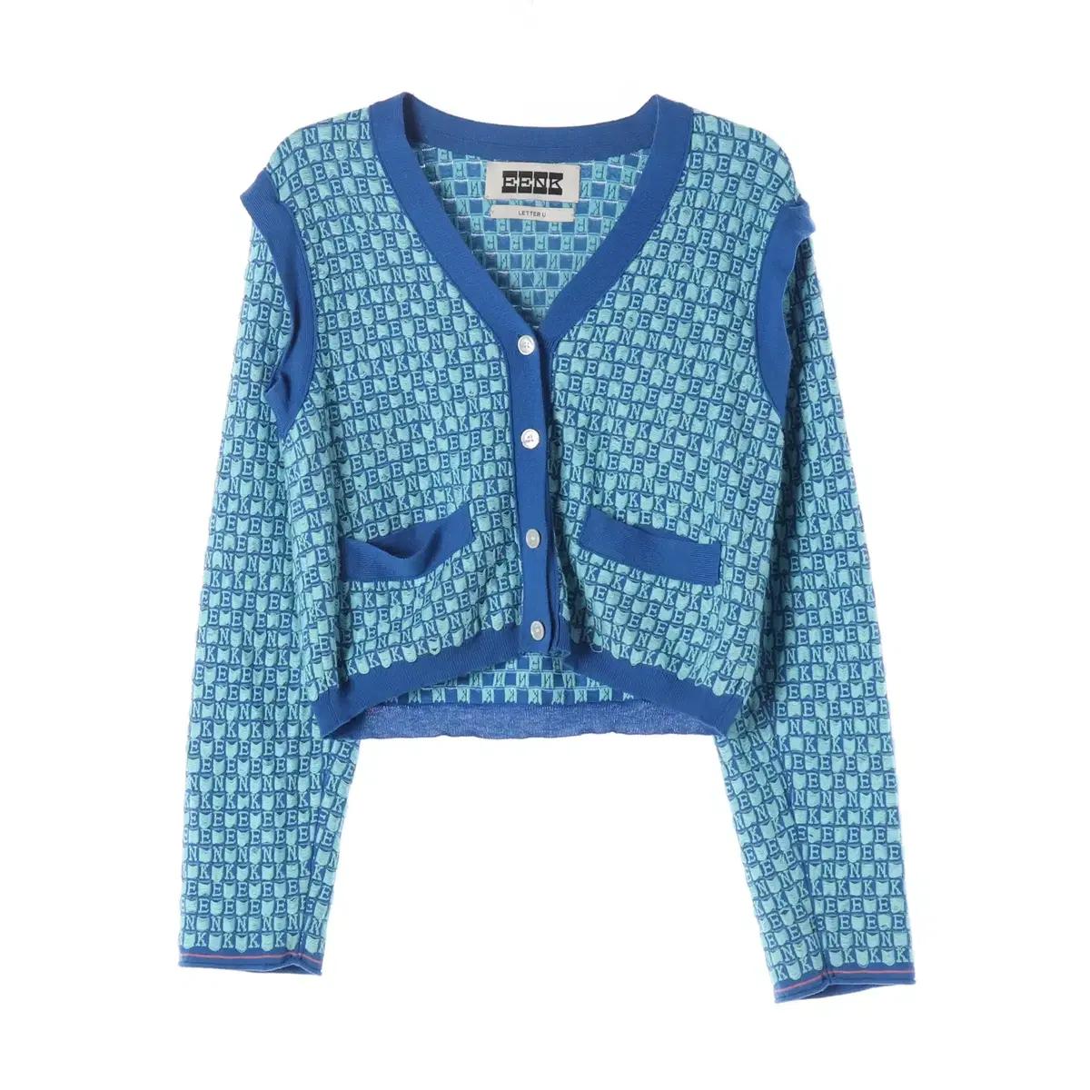 잉크 EENK 22SS ULTRA Gingham 체크 자카드 가디건