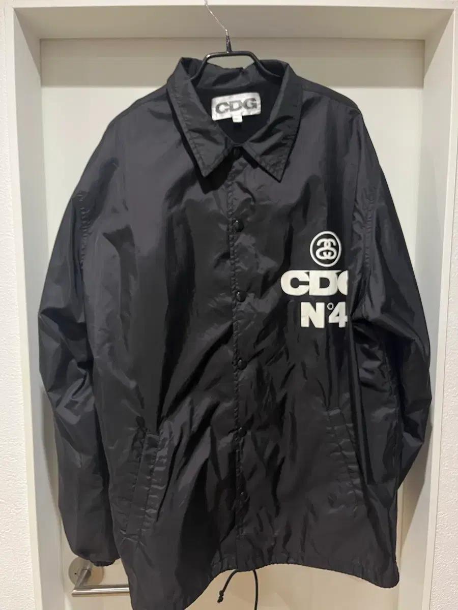 스투시 x CDG 코치 자켓 블랙 (L)