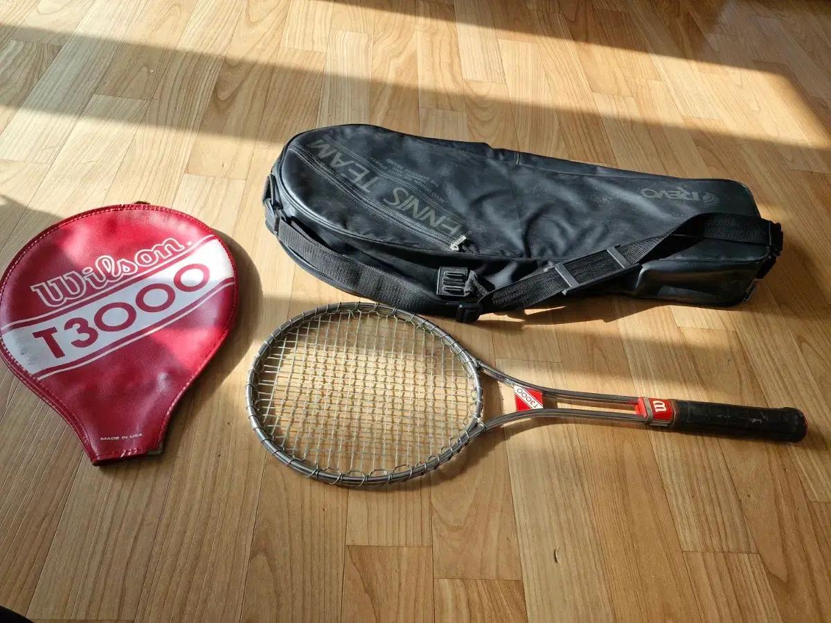 WILSON 윌슨 T3000 빈티지 테니스 금속 라켓 + 가방