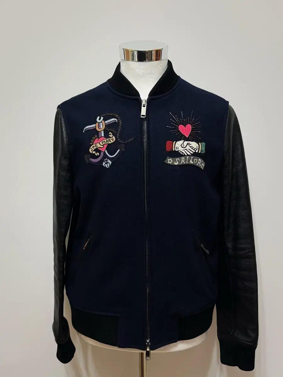 [ VALENTINO ] 발렌티노 가라바니 비즈 울 레더 자켓