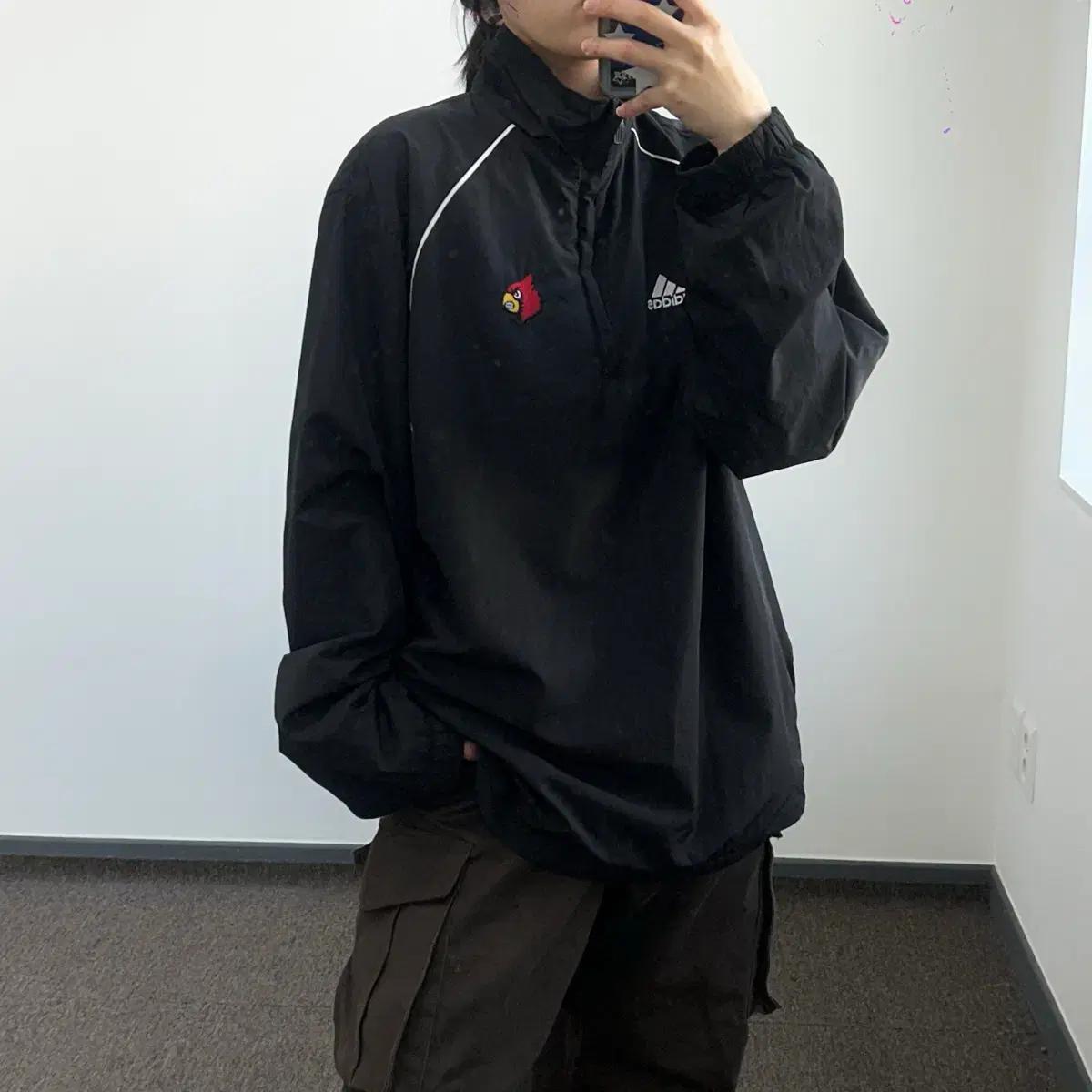 Adidas 아디다스 삼각로고 블랙 아노락
