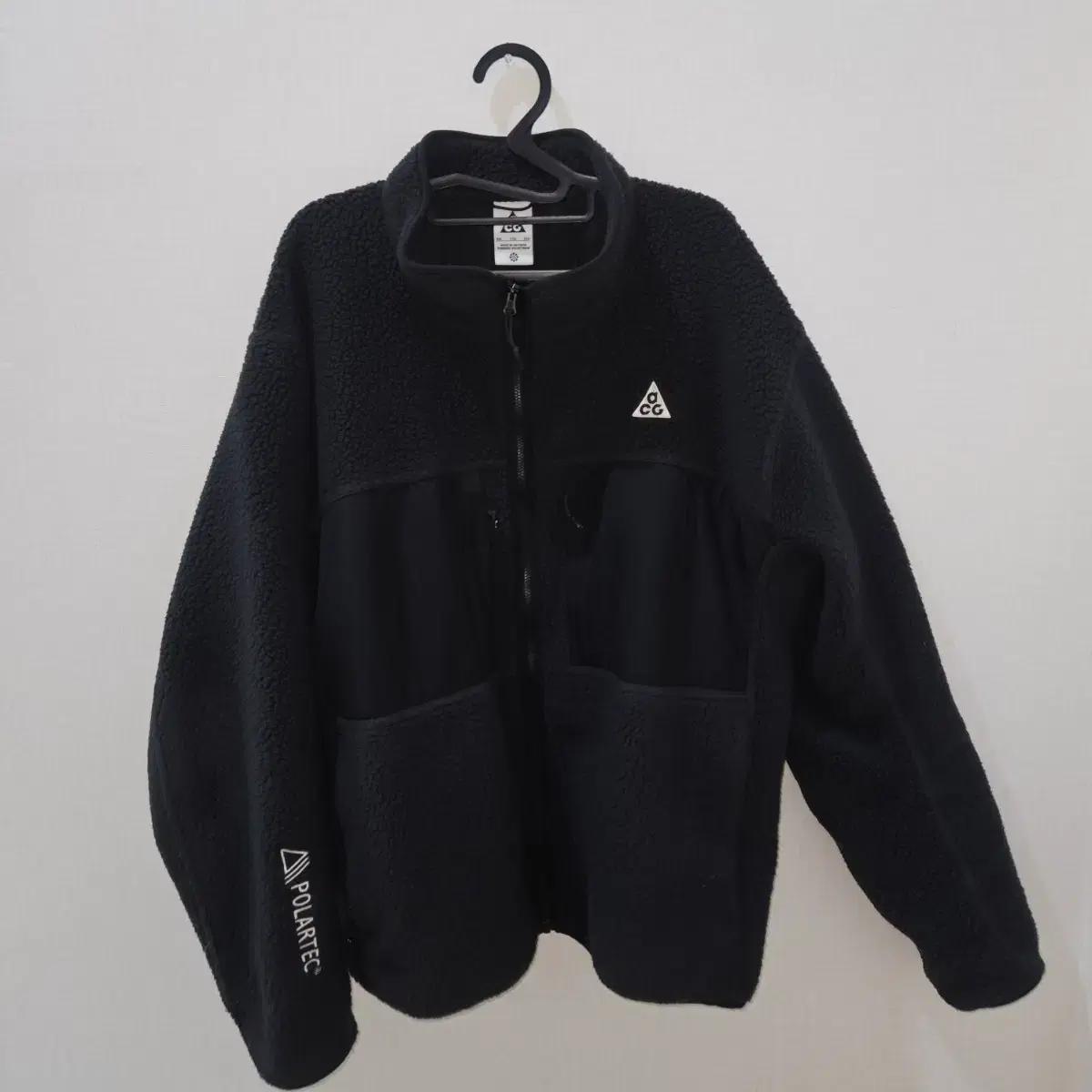 나이키 ACG 아크틱 울프 폴라텍 풀 집 탑 블랙 후리스