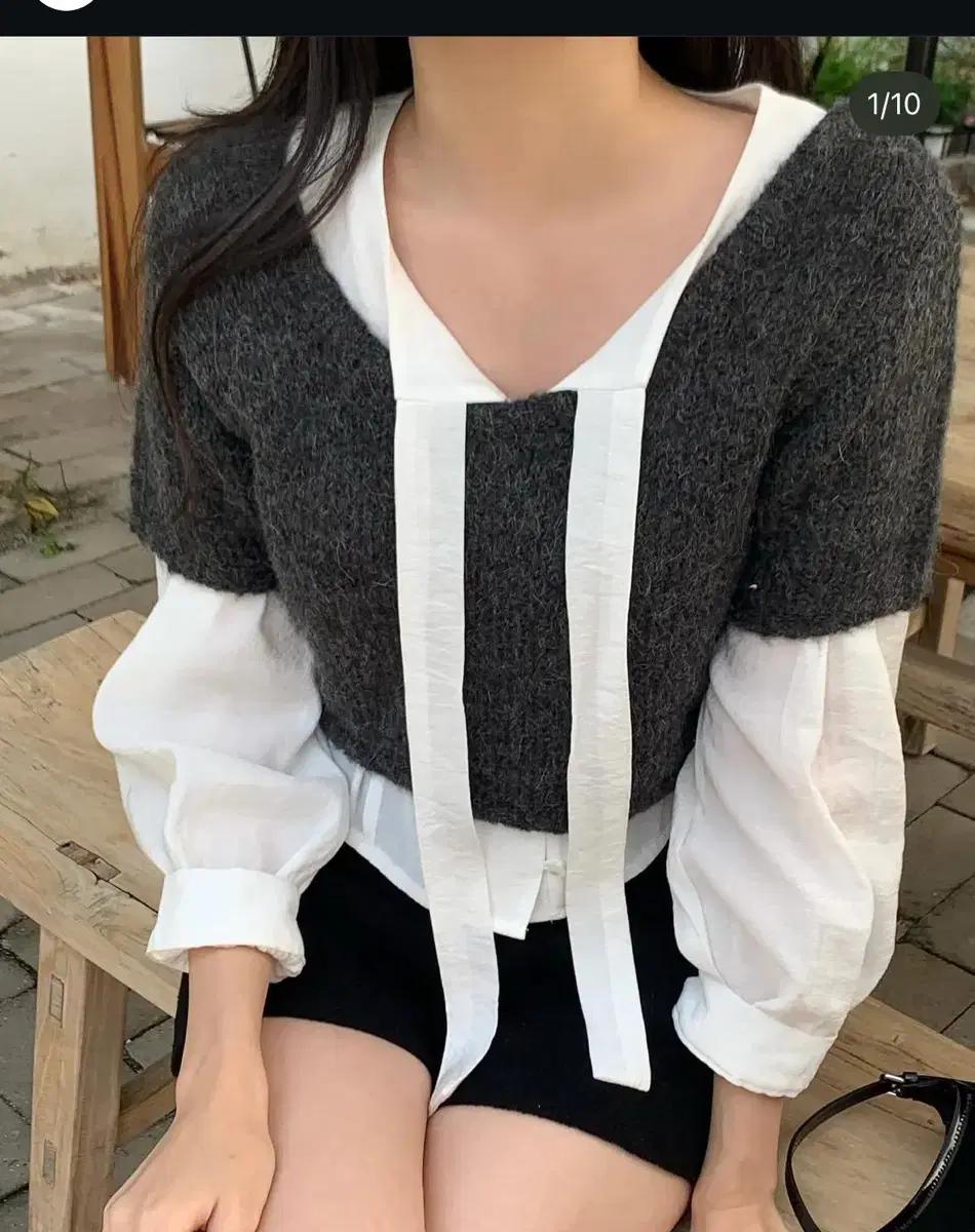 르아브르 타이 블라우스 판매해요