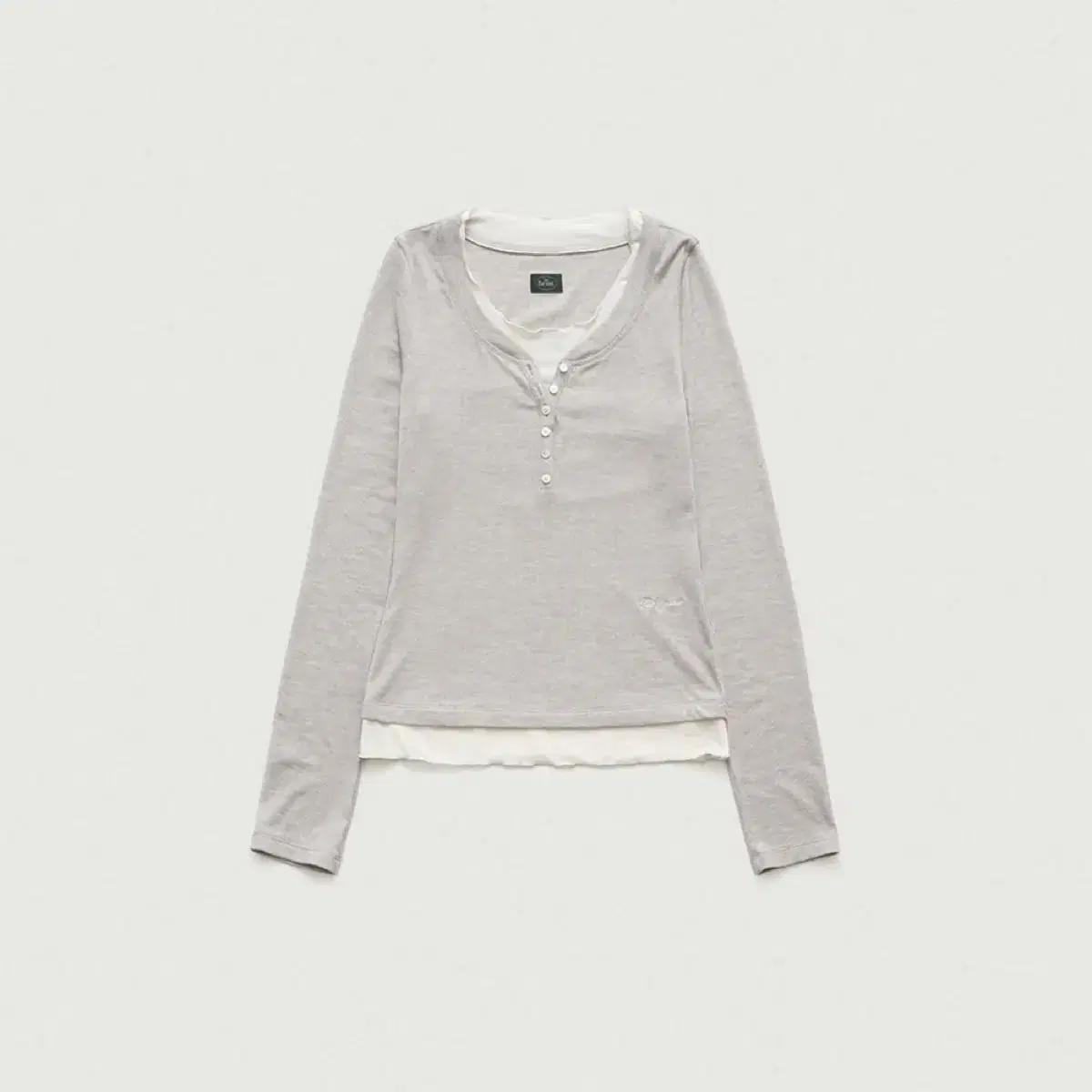 더바넷 Aimee Slim Layered T-shirt_Light Gre